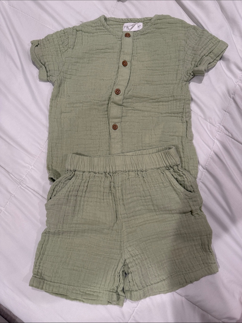 Primark Sage Green Kids Gauze Shorts
